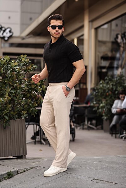 Valiberta Μαύρο πλεκτό μπλουζάκι με λαιμόκοψη πόλο - με κουμπιά