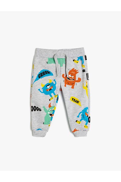 Koton Bavlněné tepláky Jogger - Monster Printed