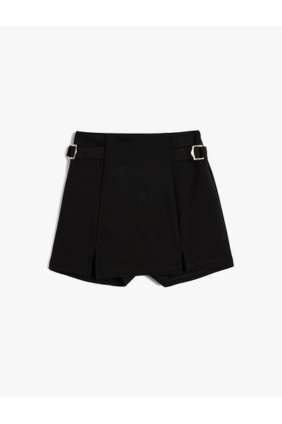 Koton Pleated Short Skirt - Belt Buckle