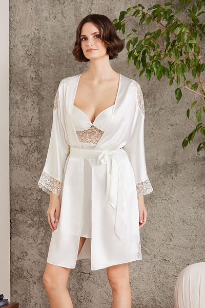 Pierre Cardin Satin Nightgown Dressing Gown Pajama Set Shorts Set 6 Piece Bridal Dowry Set - 6000
