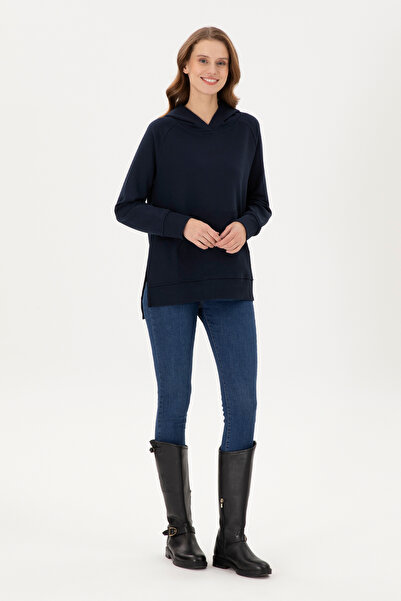U.S. Polo Assn. Kadın Lacivert Kapüşonlu Sweatshirt 50296944-VR033