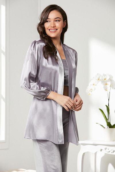 Pierre Cardin Velvet Satin 3-Piece Women's Pajama Set - 2050 Royal