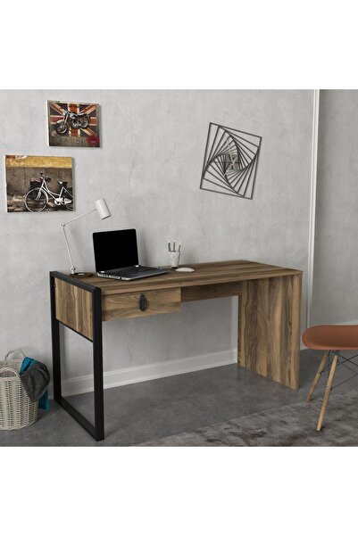 Dekorister Exclusive Lost Metal Çalışma Masası Ceviz