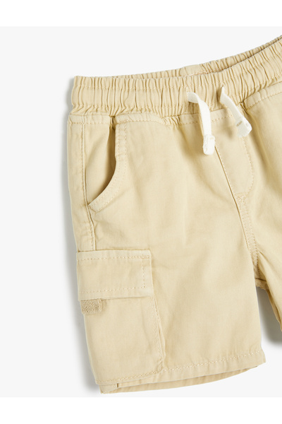 Koton Şort Cepli Beli Bağlamalı Pamuklu