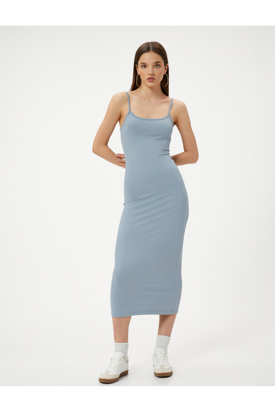 Koton Maksi İnce Askılı Kalem Elbise Slim Fit
