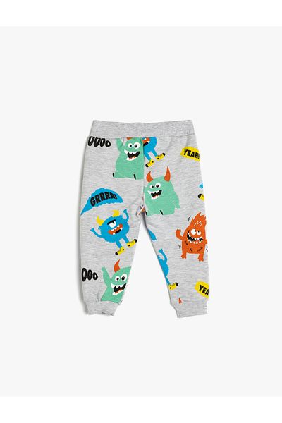 Koton Bavlněné tepláky Jogger - Monster Printed