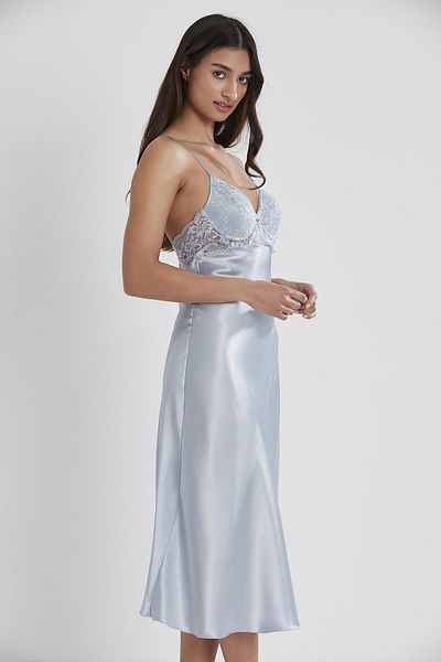 Pierre Cardin Cămașă de noapte din dantelă din satin pentru femei - 900 Mist