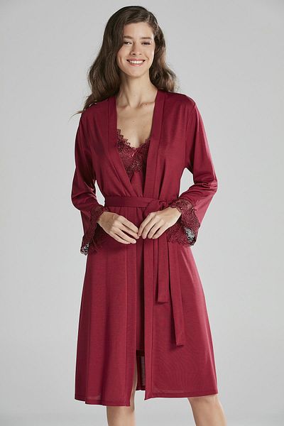 Pierre Cardin Combed Cotton Six-Piece Bridal Dowry Set - 5040 Claret Red