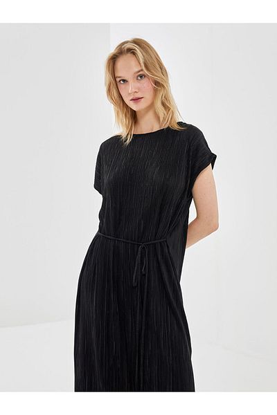 LC Waikiki Crew Neck Textured Women's Dress