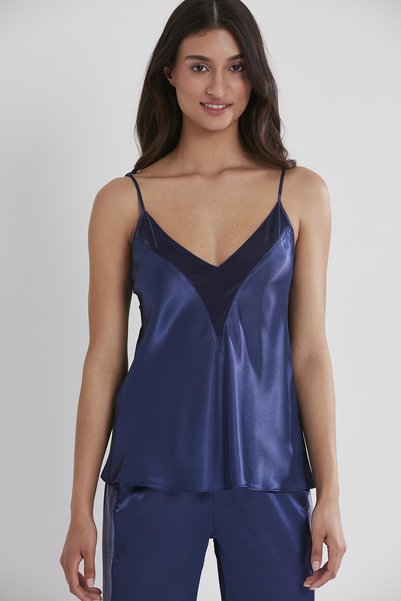 Pierre Cardin Kadife Saten 3'lü Kadın Pijama Takımı - 2040 Lacivert