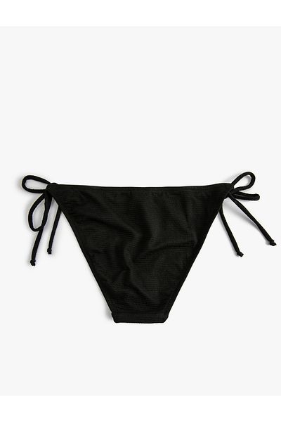Koton Strukturiertes String-Bikiniunterteil – seitlich gebunden, normale Taille
