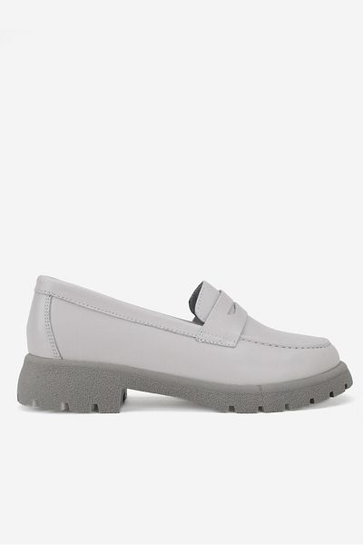TUNAELLİ PANTOFI DE FEMEIE, PIELE NATURALĂ, GRI, NUMĂRUL 36-41