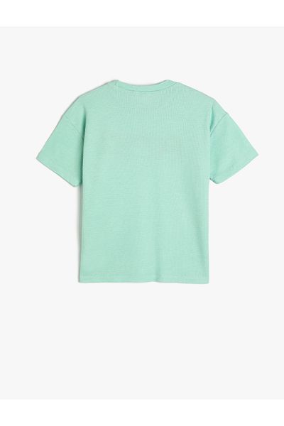 Koton Kurzärmliges Sommer-T-Shirt mit Rundhalsausschnitt