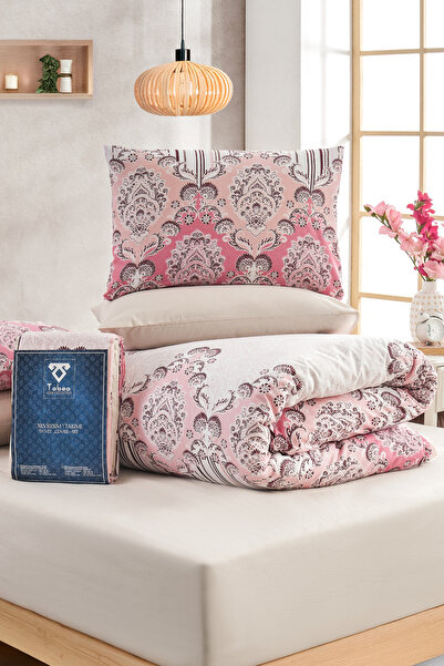 TABEA HOME Soft Dreams Series |   Rose Double Cotton Patterned Duvet Cover Set |   Elastic Sheet |