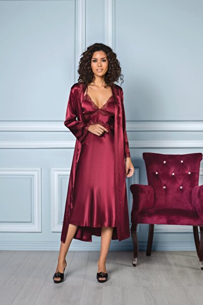 Pierre Cardin Saten Altılı Gelin Çeyiz Seti - 6960 Bordo