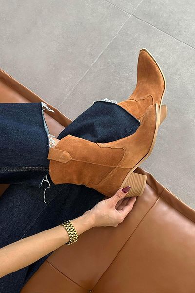 STRASWANS Mercury Tan Suede Genuine Leather Women's Boots