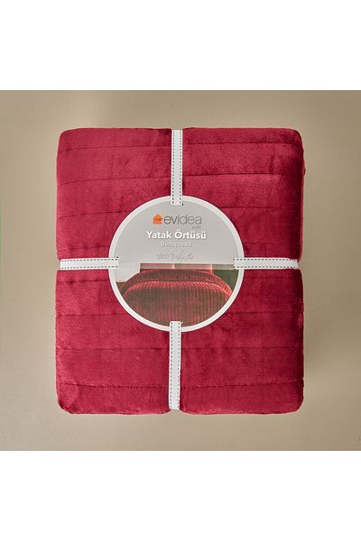 Evidea Soft Magro Double Bedspread - Red - 200X230 cm
