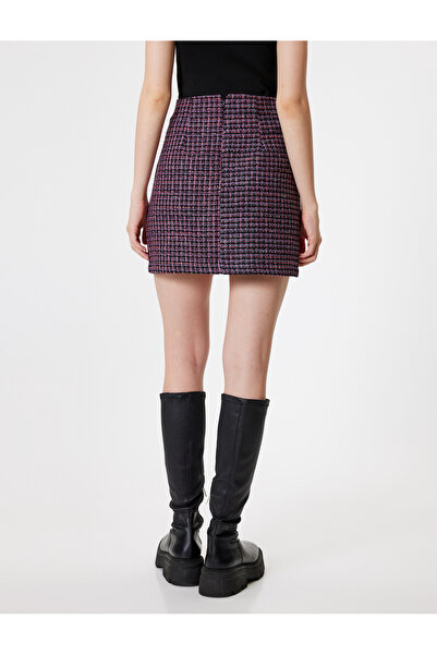 Koton Твідова міні-спідниця - А-силует, кишеня з клапаном