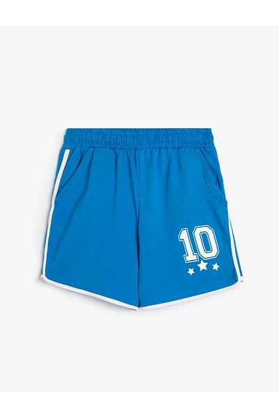Koton Mini Shorts - Print Detailed, Elastic Waist, Piping