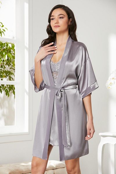 Pierre Cardin Velvet Satin Lace Women's Nightgown and Dressing Gown Set - 4045 Royal