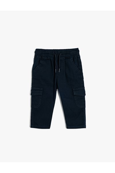 Koton Cotton Cargo nadrágok - derékfűzőkkel és zsebekkel