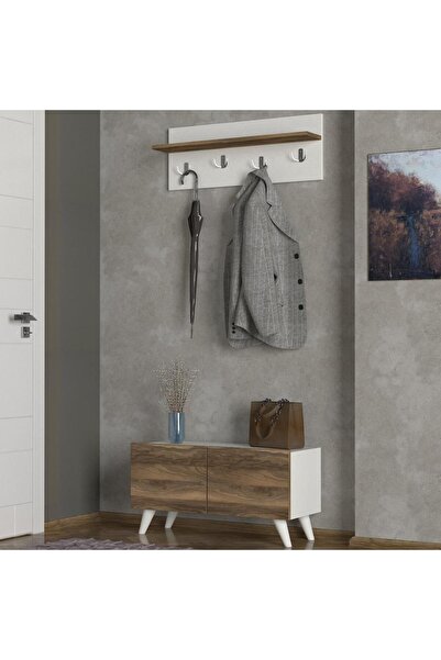 Dekorister Lores Portmanto Beyaz-ceviz