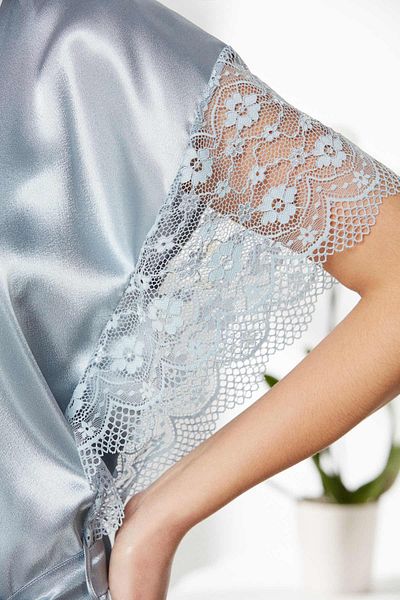 Pierre Cardin Set cămașă de noapte și rochie din dantelă din satin - 4438
