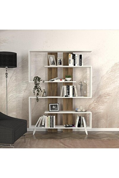 Dekorister Rain Kitaplık Beyaz-ceviz