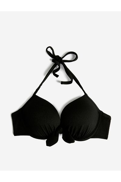 Koton Push-Up-Bikinioberteil mit strukturiertem Bügel mit Schnürdetail