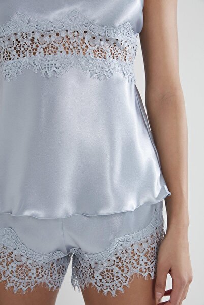 Pierre Cardin Saten Dantelli Şort - Babydoll Takım - 435