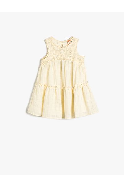 Koton Cotton Sleeveless Dress - Scallop Detailed