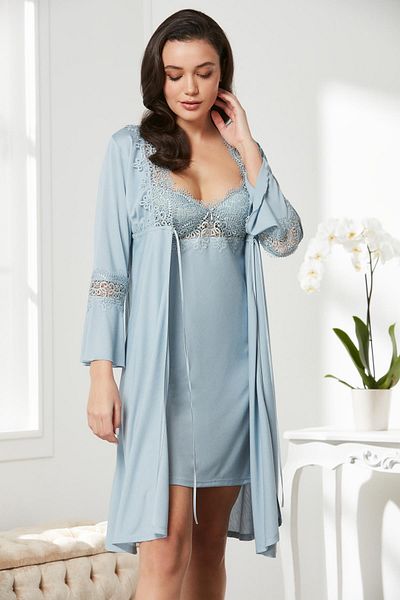 Pierre Cardin طقم بيجامة من القطن الممشط لباس النوم طقم شورت مكون من 6 قطع طقم مهر الزفاف - 5325