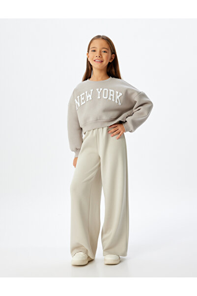Koton Basic Wide Leg Sweatpants Modal ύφασμα με ελαστική μέση