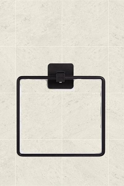 VENON Home Square Adhesive Black Square Towel Rack