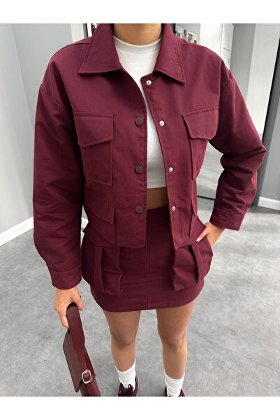 ESRAHELVACI Pocket Detailed Skirted Jacket Set