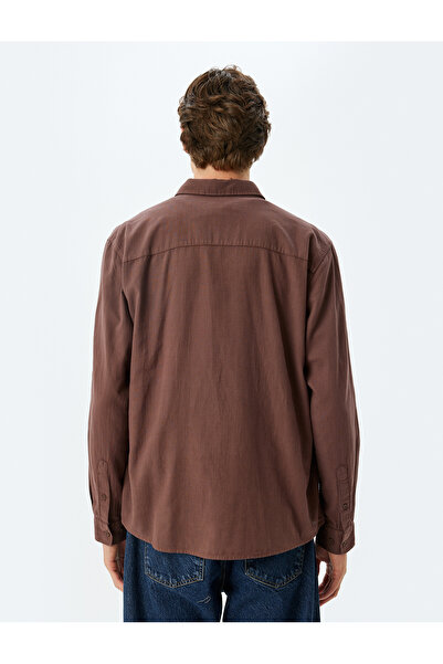 Koton Μακρυμάνικο βαμβακερό πουκάμισο Basic - με κουμπιά