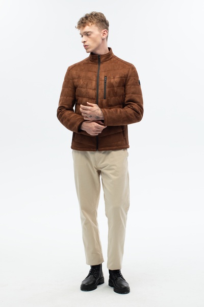 ABOUT US Ανδρικό σουέτ παλτό με επένδυση κανονικής εφαρμογής # 4390