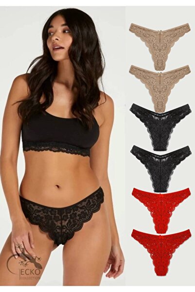 yokyokcollection wildcat Brazilian Dantelli Γυναικεία Σλιπ 6 τεμάχια