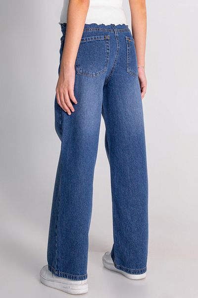 DMB BOYS & GIRLS 100% Cotton Adjustable Waist Wide Leg Wide Leg Jeans Girl's Jeans