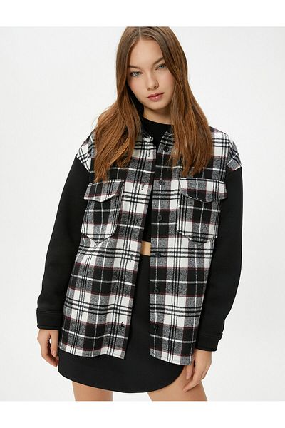 Koton Μπουφάν oversize πουκάμισο με τσέπες απαλή υφή