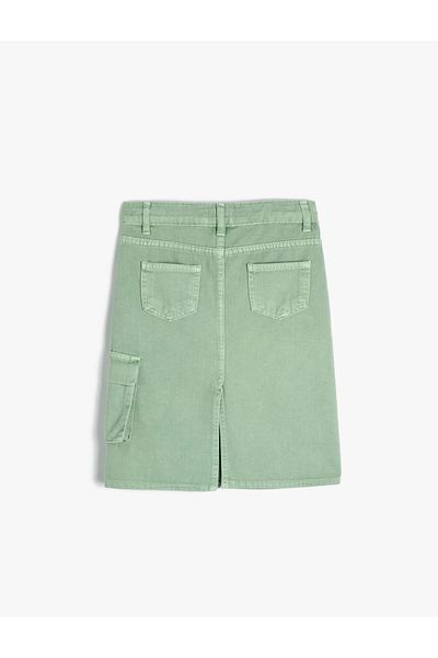Koton Fustă cargo Denim Buzunar Detaliat Bumbac