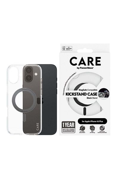 PanzerGlass CARE by PanzerGlass iPhone 16 Plus يتميز بمسند وMagSafe - Siyah Kılıf
