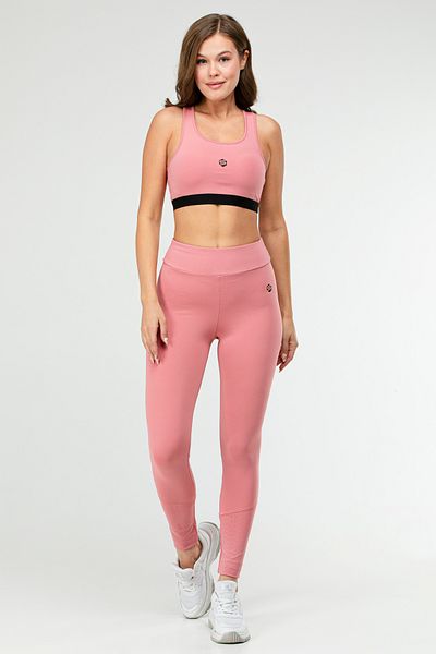 speedlife Set de jambiere pentru femei Dusty Rose Slim Fit, cu decolteu triplu, fără mâneci, SB0799