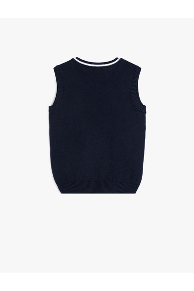 Koton Bavlněný svetr bez rukávů s výstřihem do V