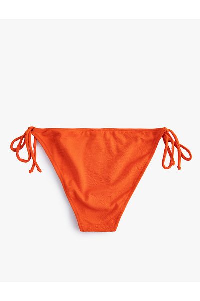 Koton Strukturiertes String-Bikiniunterteil – seitlich gebunden, normale Taille