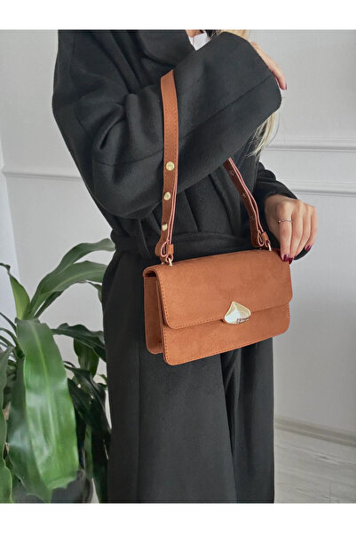 mèche atelier since 2024 Miyu Süet Taba Kadın Omuz Çantası