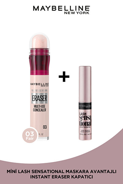 Maybelline New York Instant Anti Age Eraser Kapatıcı - 03 Fair & Mini Lash Sensational Maskara Set
