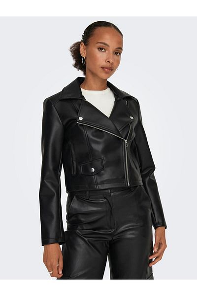JDY Jdyetta Black Faux Leather Jacket - Otw Sie 15310269