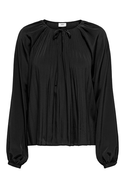 JDY Jdysarah Wvn Exp 15323264   Black Plisse Tie Top - L/S