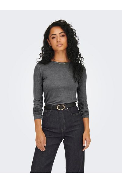 JDY Jdymila O-Neck Gray Top - Jrs Noos 15272092
